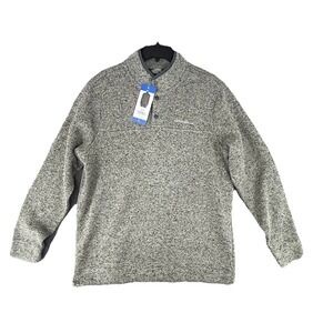 Eddie Bauer Men's Radiator Fleece Pullover 1/4 Snap in Front Charcoal‎ - Large
